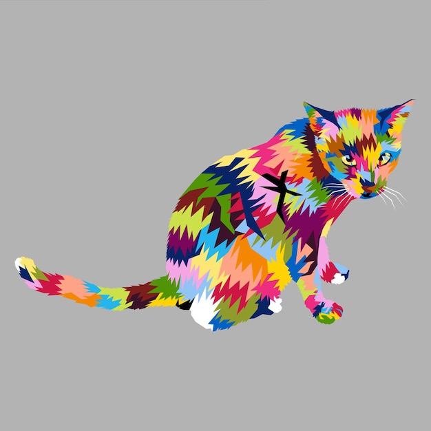 Plik wektorowy kot w ilustracji wektorowych wpap modern art
