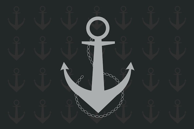 Kotwica statek jacht wektor ikona tło morskie