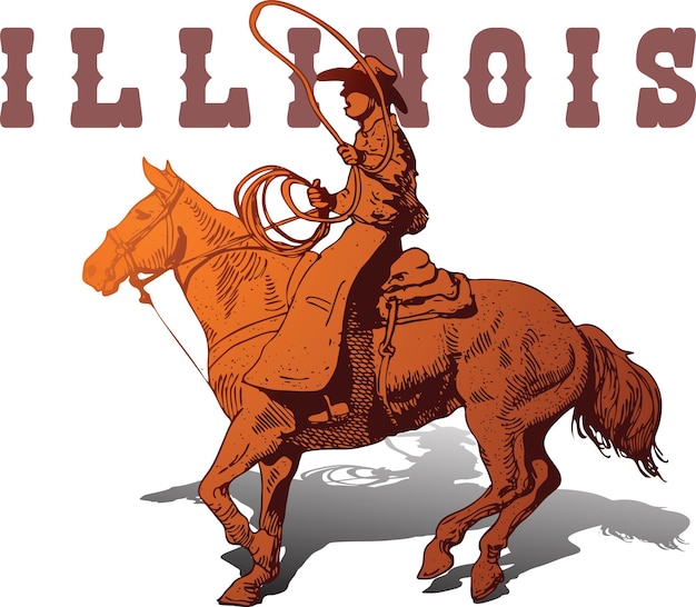 Kowboj z Illinois jedzie na dzikim mustangu