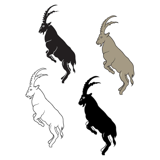 Plik wektorowy koza rogata markhor animal silhoutte