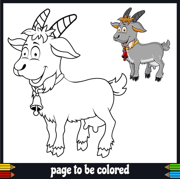 Plik wektorowy koza szara kreskówka kolorowanie zdjęć