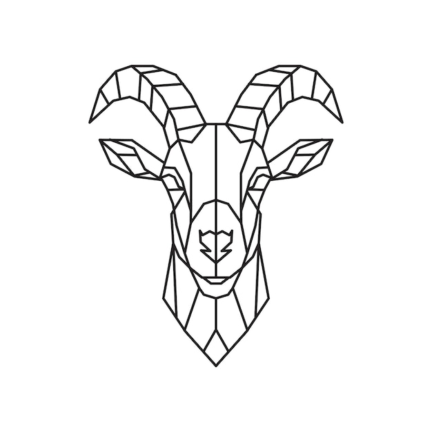 Plik wektorowy koza wielokątny wektor zwierzę linii geometrycznej