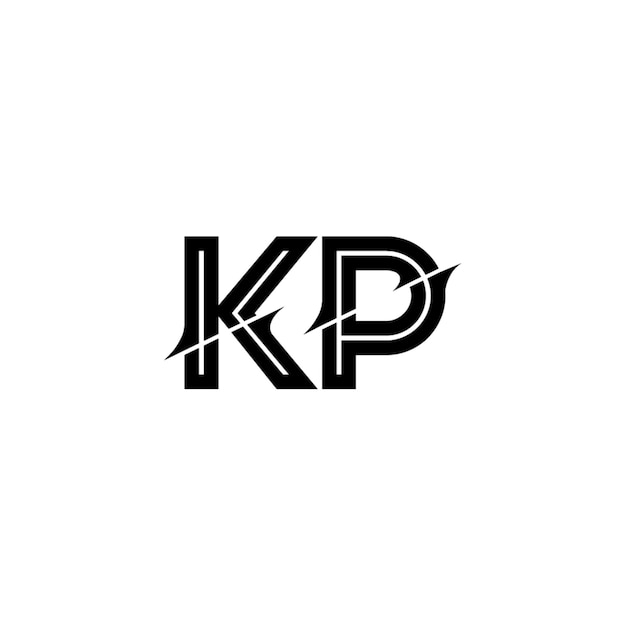 KP monogram logo projekt list tekst nazwa symbol monochromatyczne logotyp alfabet znak proste logo
