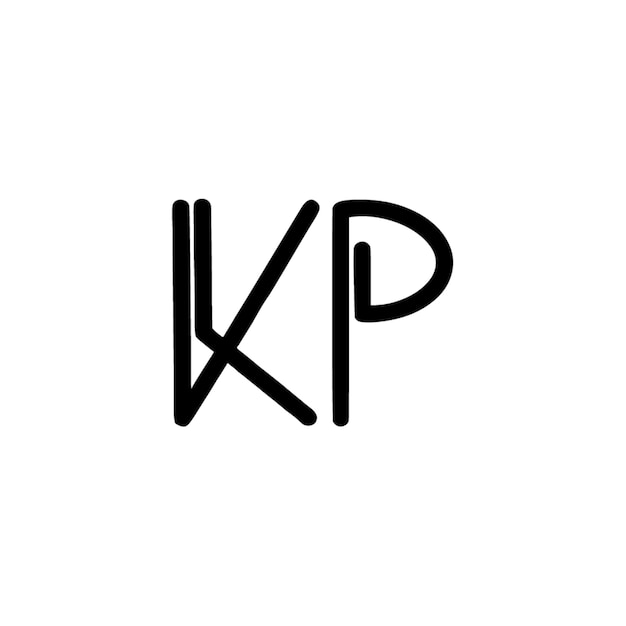 KP monogram logo projekt list tekst nazwa symbol monochromatyczne logotyp alfabet znak proste logo