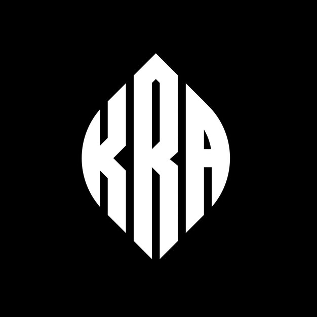 Kra Okrągłe Logo Z Kształtem Okręgu I Elipsy Kra Elipsy Z Stylem Typograficznym Trzy Inicjały Tworzą Logo Okręgu Kra Krąg Emblemat Abstrakt Monogram Litery Mark Wektor