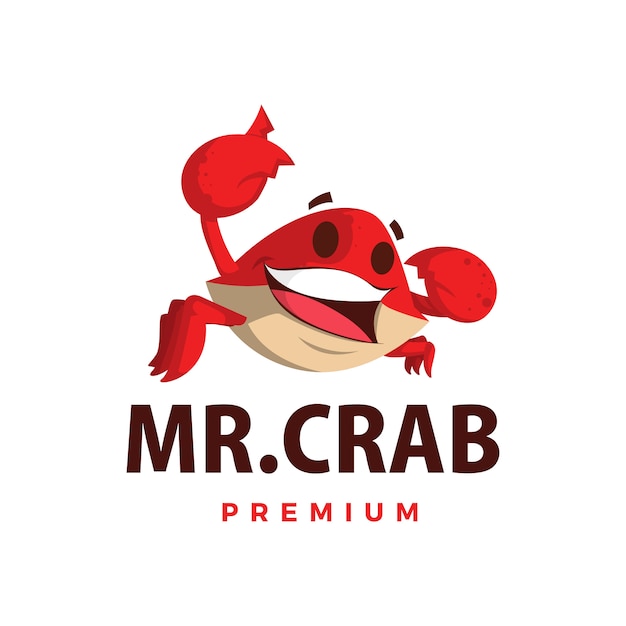 Krab Kciuk W Górę Ikona Logo Maskotka Znak Ilustracja