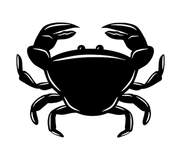 Krab Logo Ikona Na Białym Tle Godło Grafika Zwierzę Ryba Sylwetka Płaska Czarna Naklejka