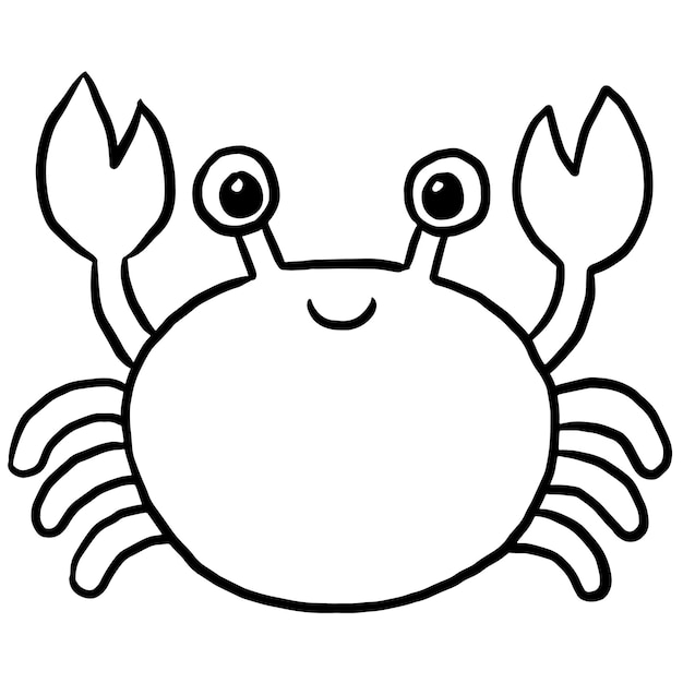 Plik wektorowy krab patch praktyka rysować kreskówka doodle kawaii anime kolorowanie strony ładny rysunek ilustracji