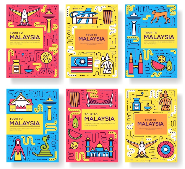Kraj Malezja Karty Podróży Cienka Linia