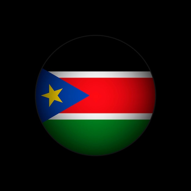 Kraj Sudan Południowy Flaga Sudanu Południowego Ilustracja wektorowa