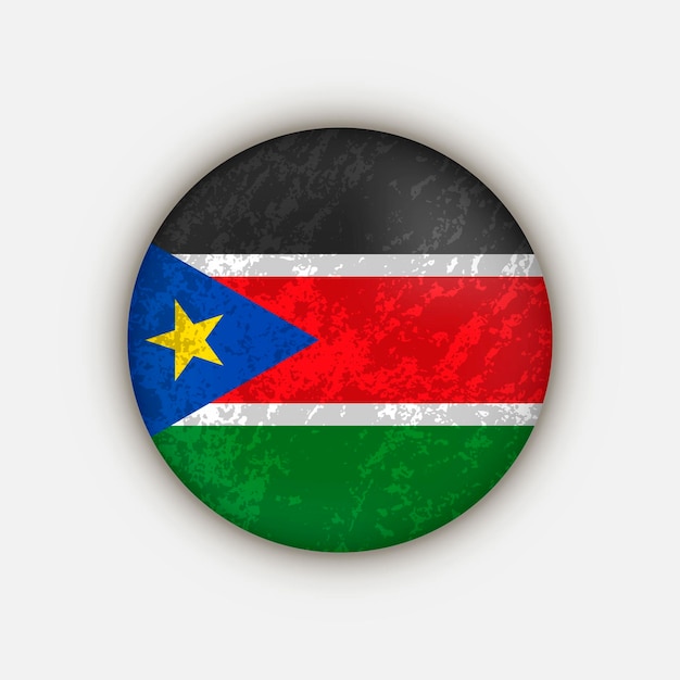 Kraj Sudan Południowy Flaga Sudanu Południowego Ilustracja wektorowa