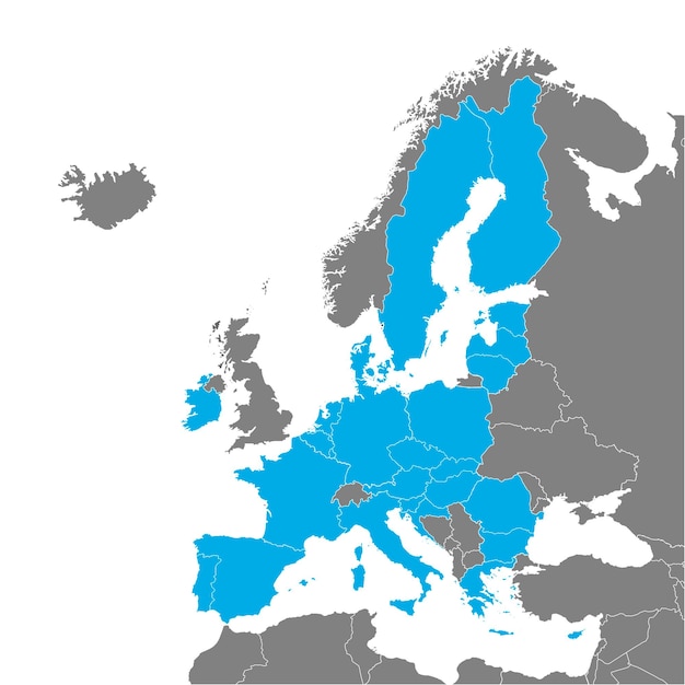 Kraje Unii Europejskiej. Mapa polityczna z granicami