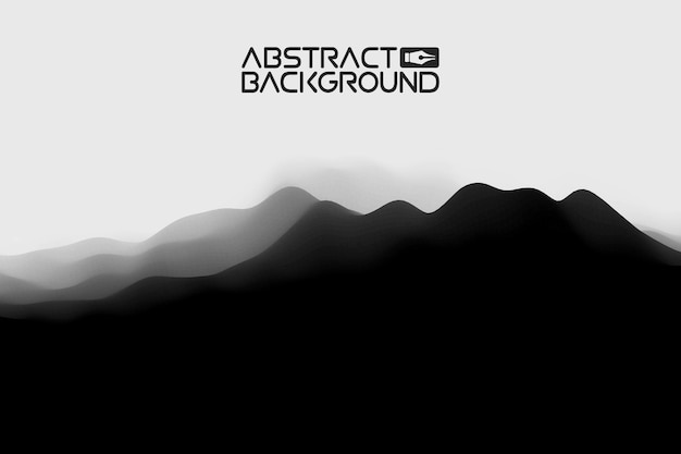 Krajobraz 3D Abstrakcyjne szare tło Gradient Vector IllustrationComputer Art Design Szablon Krajobraz z górskimi szczytami
