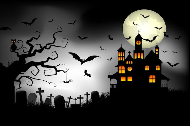 Krajobraz Halloween Wektory Ilustracje