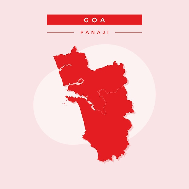 Krajowa Mapa Goa Goa Mapa Wektor Ilustracja Wektorowa Goa Map