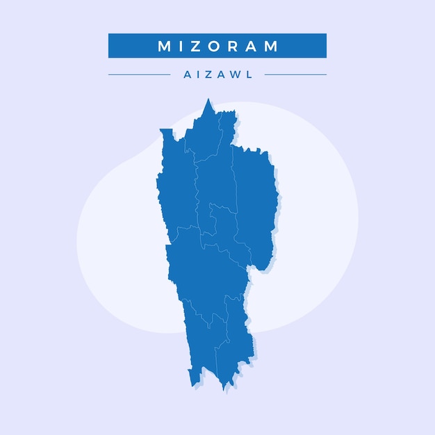 Krajowa Mapa Mizoram Mizoram Mapa Wektor Ilustracja Wektorowa Mizoram Map