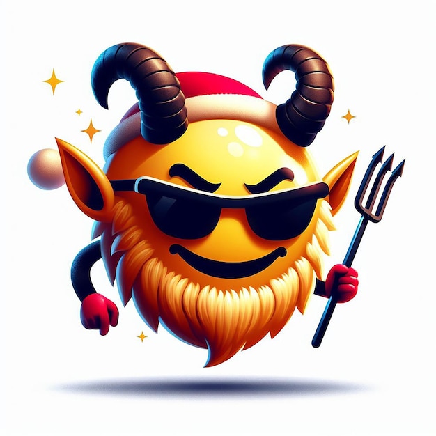 Plik wektorowy krampus święty mikołaj boże narodzenie twarz portait sztuka wektorowa ilustracja emotikon emoji diabeł