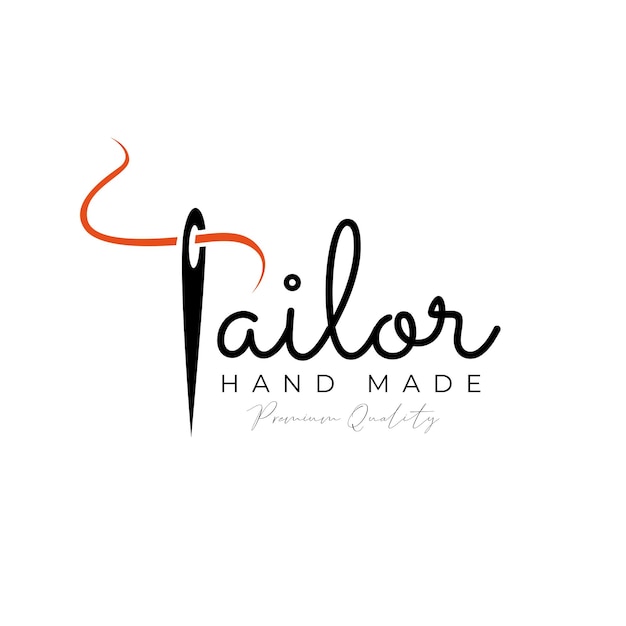 Krawiec Ikona Logo Wektor Projekt Dla Moda Rzemiosło Tekstylne Ręcznie Robione Koncepcja Produktu