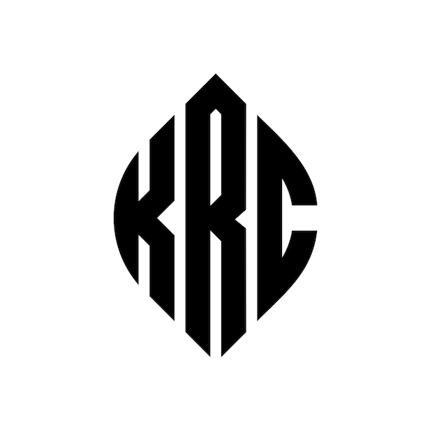 Plik wektorowy krc okrągłe logo z kształtem okręgu i elipsy krc elipsy z stylem typograficznym trzy inicjały tworzą logo okręgu krc krąg emblem abstrakt monogram książka mark wektor