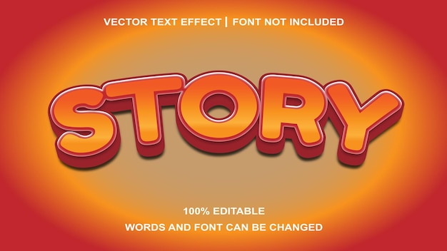 Plik wektorowy kreatywna historia efekt tekstowy