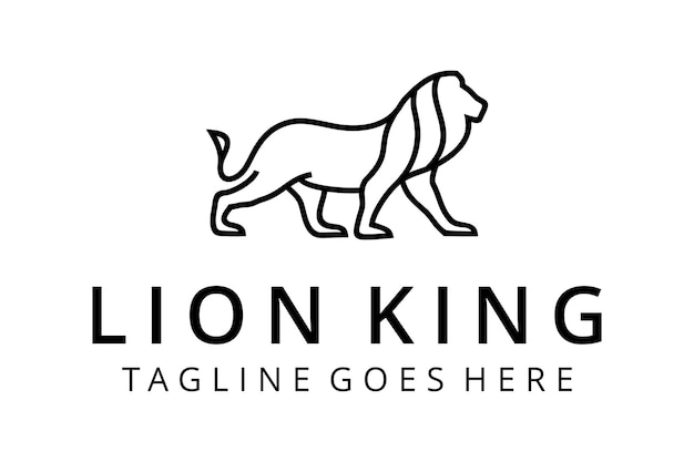 Plik wektorowy kreatywna ilustracja lew król zwierząt sylwetka logo projekt wektor godło szablon