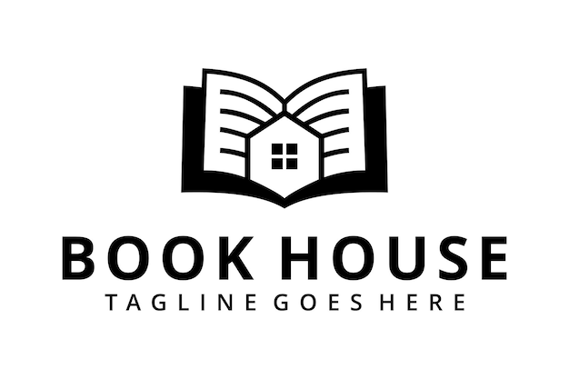 Kreatywna ilustracja projektu logo nowoczesnej edukacji za pomocą szablonu ikony książki i domu
