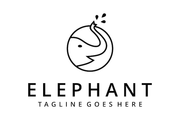 Kreatywna ilustracja szablonu projektu logo słonia