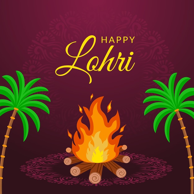 Kreatywna ilustracja szczęśliwego tła celebracji lohri