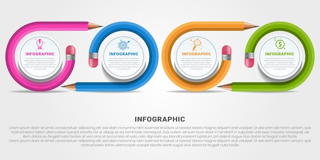 Kreatywna Infografika Wektor Ołówek