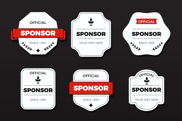 Plik wektorowy kreatywna kolekcja odznak sponsorskich