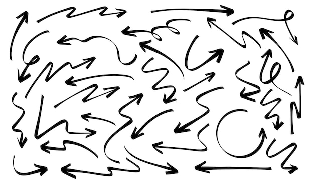 Kreatywna kolekcja strzałek Doodle