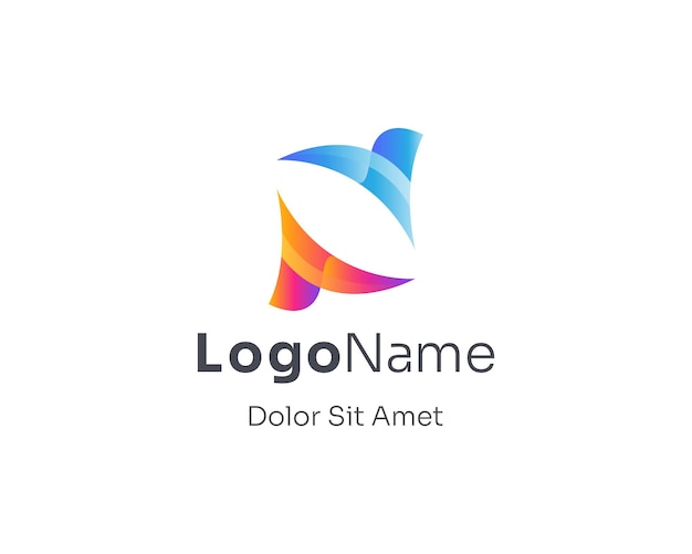 Kreatywna Kolorowa Litera N Naturalne Logo
