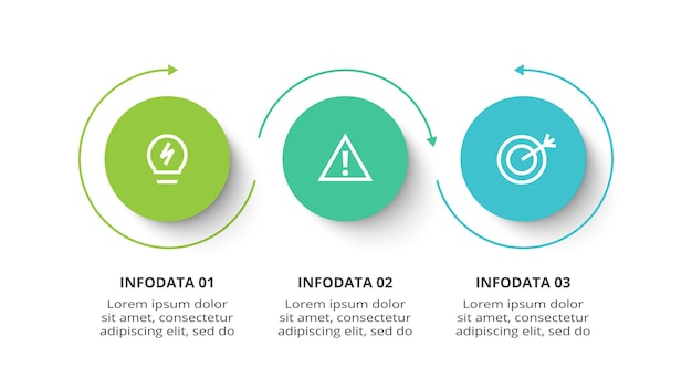 Kreatywna Koncepcja Infografiki Z 3 Krokami Opcji Części Lub Procesów Wizualizacja Danych Biznesowych