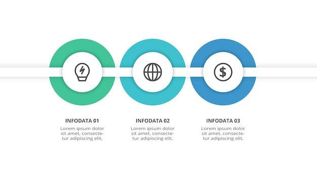 Kreatywna Koncepcja Infografiki Z 3 Krokami Opcji Części Lub Procesów Wizualizacja Danych Biznesowych