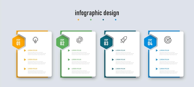 Plik wektorowy kreatywna koncepcja infografiki z 4 krokami