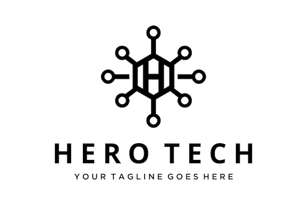 Kreatywna Nowoczesna Technologia H Sześciokątny Znak Wektor Logo Dane I Technologia