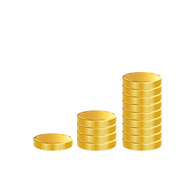 Plik wektorowy kreatywna złota moneta sieciowa w różnych pozycjach wektor projektu pieniędzy