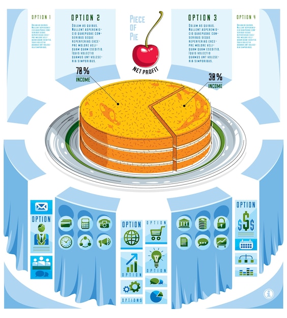 Kreatywne elementy infografiki, kawałek ciasta pomysł, ilustracji wektorowych.
