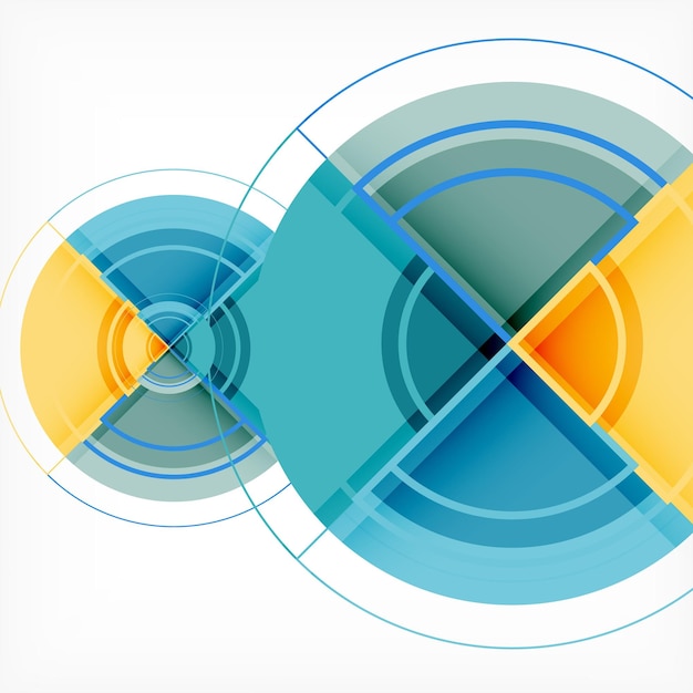 Kreatywne Koła Geometryczne Abstrakcyjne Tło Z Efektem 3d, Wektor Modny Szablon