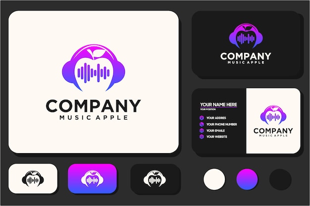 Kreatywne Logo Muzyczne Z Inspiracją Logo Jabłka I Słuchawek Dla Twojej Firmy