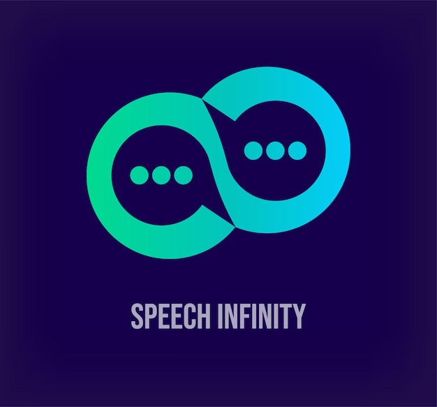 Plik wektorowy kreatywne logo niekończącej się rozmowy unikalne przejścia kolorów wektor szablonu logo bańki czatu