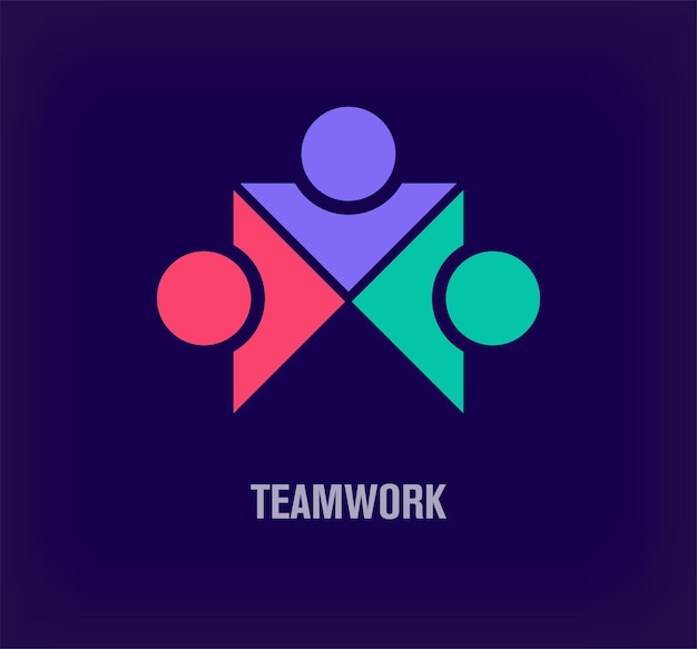 Plik wektorowy kreatywne logo pracy zespołowej unikalne przejścia kolorów wektor szablonu logo przywództwa i firmy