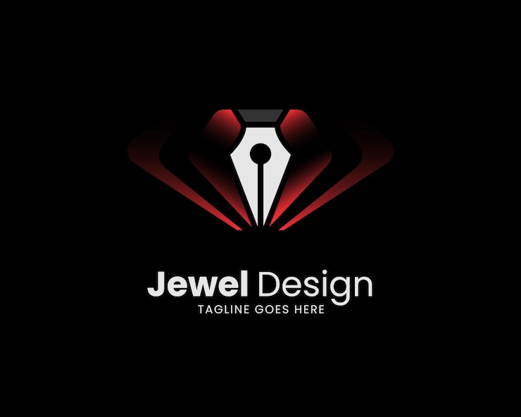 Wektor kreatywne narzędzie pióra i minimalne logo diamentu