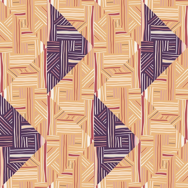 Kreatywne paski vintage ornament Tribal linie mozaika bezszwowy wzór Abstrakcyjne geometryczne płytki etniczne