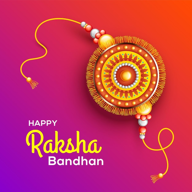 Kreatywne piękne Rakhi na gradientowym tle dla ilustracji wektorowych Raksha Bandhan
