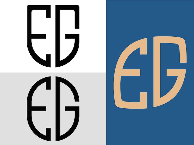 Kreatywne Początkowe Litery Eg Logo Designs Bundle