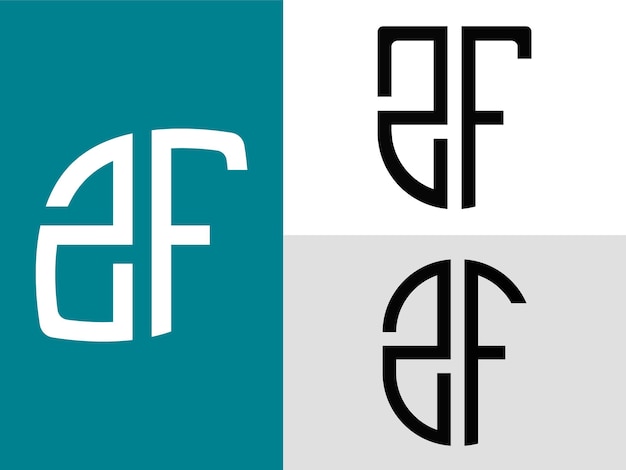 Kreatywne Początkowe Litery Zf Logo Designs Bundle