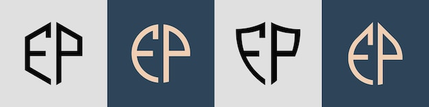 Kreatywne Proste Początkowe Litery Fp Logo Designs Bundle