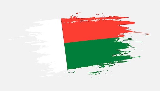 Kreatywne ręcznie rysowane flaga obrysu pędzla ilustracji wektorowych kraju madagaskaru
