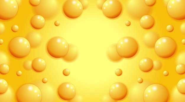 Kreatywne żółte pomarańczowe miękkie realistyczne kule kulki geometryczne baner